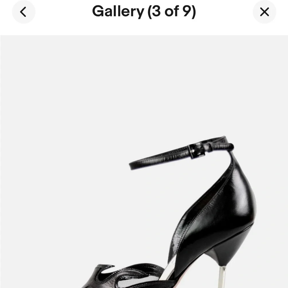 LUXURY PRADA PUMPS SHOES BLACK LEATHER EU 38 - Picture 3 of 11